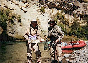 Raft Fishing the Rangitikei, saves a lot of walking!
