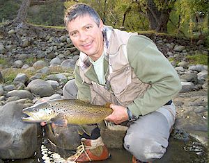 Hal with a nice Hawkes Bay Brown Trout